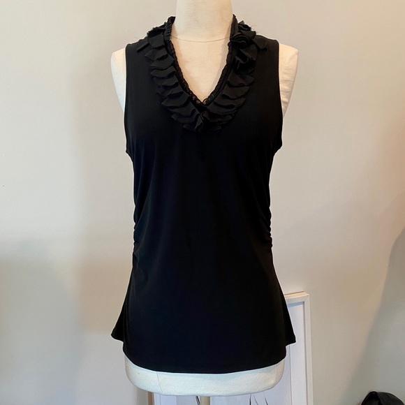 WHITE HOUSE BLACK MARKET Ruffle Neck Sleeveless - Picture 4 of 9